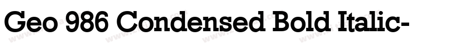 Geo 986 Condensed Bold Italic字体转换